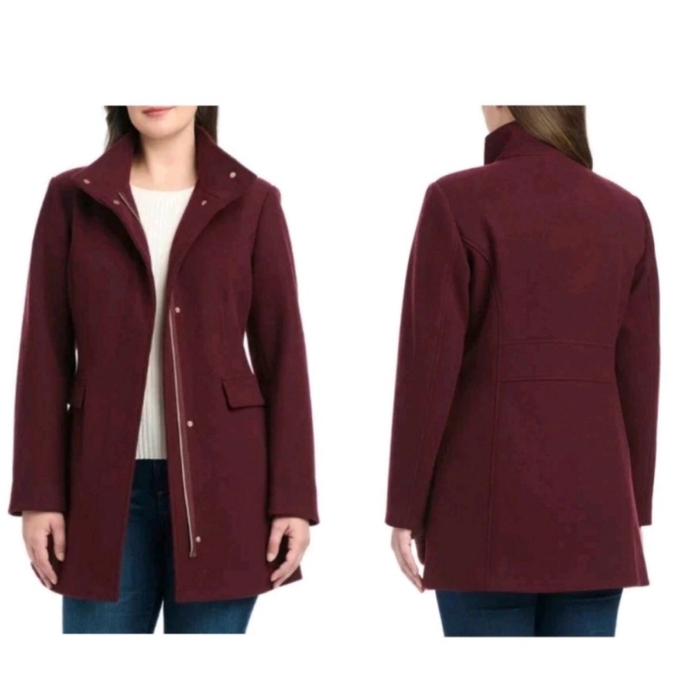 Vince Camuto Deep Red Pea Coat